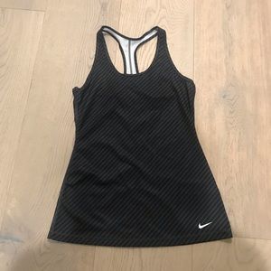 Striped black & grey Nike performance tank top XS